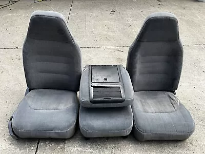 92-96 Ford F150 F250 F350 40-20-40 Gray Bucket Seats / Console • $749.99