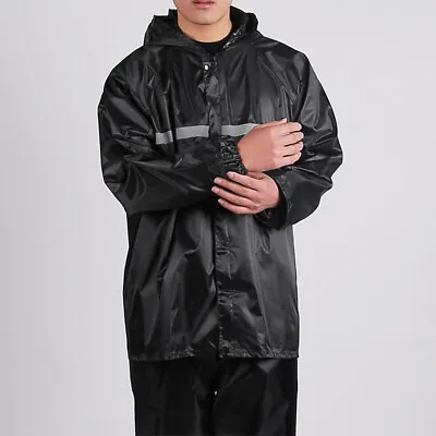 Rain Suits For Men Waterproof Heavy Duty Foul Weather One Colors  Four Sizes • $22.79