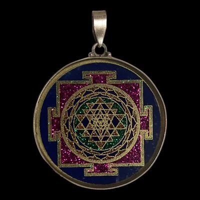 $55.55 • Buy Sri Yantra Sacred Geometry Pendant Jewelry Necklace. .925 Sterling Silver.