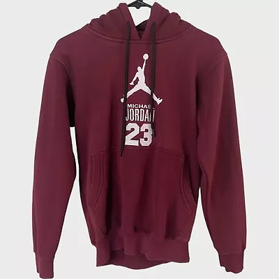 Michael Jordan Jumpman 23 Hoodie Mens Medium Burgundy Red Basketball Long Sleeve • $24.99