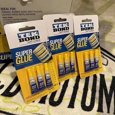 Tekbond Colorless Fast Dry Super Glue (x6 Six 6 TOTAL  1-Gram Tubes) BULK LOT🚨 • $6