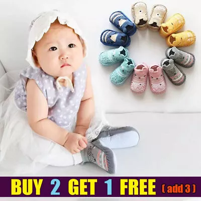 Baby Kids Boys Anti-slip Girls Cotton Boot Shoes Bed Slippers Toddler Soft Socks • $10.99