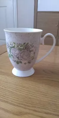 Marks & Spencer Beauty Porcelain Footed Green And White Floral Mug • £5.49