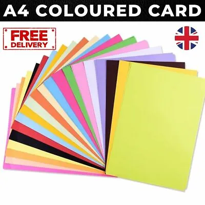£4.34 • Buy A4 Coloured Card Sheets Paper Arts Craft Cardstock Assorted Colour 260 Gsm UK