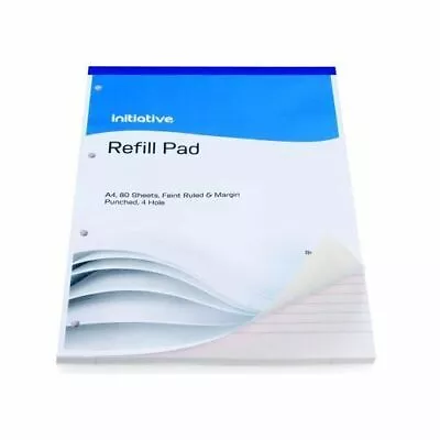 2 X A4 Lined Ruled With Margin Writing Refill Pad 70gm 4 Hole Punched 160 Pages  • £8.95