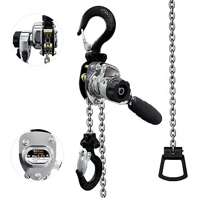 Chrome Plated Mini Chain Hoist 1/4 Ton 550Lbs Manual Lever Chain Hoist • $65.02