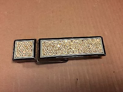 Vintage Giant Clothespin Mother-of-Pearl Inlay Extremely Nice Memo Holder Clip • $35