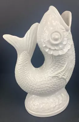 Vintage Bordallo Pinheiro Fish Pitcher Portugal 12  Koi Fish Feng Shui • $65