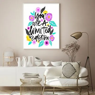 Colorful Quote & Flowers Design Print Premium Poster High Quality Choose Sizes • $31.90