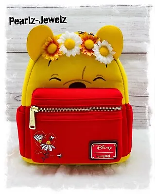 Loungefly Disney Winnie The Pooh Floral Crown Flocked Felt Cosplay Backpack NWT • $169.95