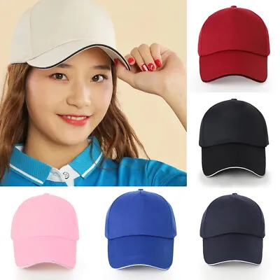 UK New Cotton Baseball Cap Mens Womens Sports Adjustable Adults Summer Sun Hats • £4.42