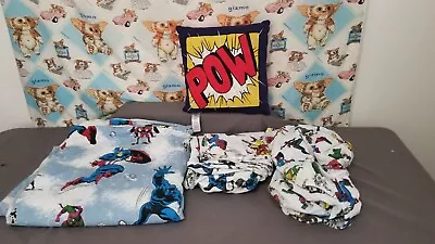 Pottery Barn Kids Marvel Glow In The Dark Sheet Duvet Pillow Set Full/Queen • $50