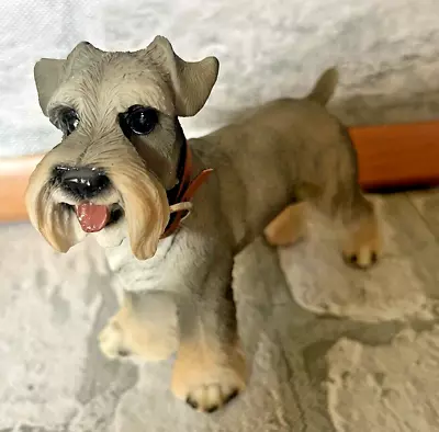 Realistic Vintage Schnauzer Dog Figurine Resin 4  Statue Collar Terrier • $14.99