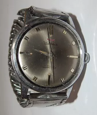 Waltham 17 Jewels Mens Vintage Mechanical Waterproof Watch As Is Runs Stops • $17