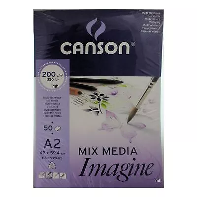 Canson  Mixed Media Imagine Paper Pad A2 200gsm 50 Sheets Drawing Artists Ink • £47.39