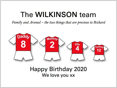 PERSONALISED Football Family Print Christmas Birthday Gift Dad Brother Uncle • £4.45