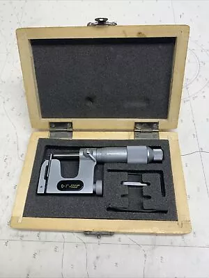 Micrometer Multi Anvil 0-1   W/ Wood Box Carbide .0001” Machinist Tools • $65