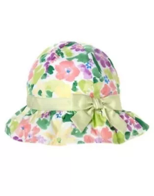 Gymboree First Picnic Green Floral Sun Hat 0 3 6 12 18 24 Nwt • $3.99