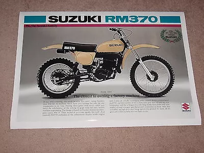 1976 SUZUKI RM370 VINTAGE DIRT BIKE MOTORCYCLE AD POSTER PRINT 25x36 9MIL PAPER • $39.95