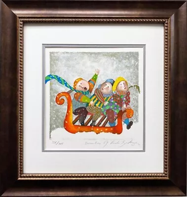 G.R. Boulanger  December  Signed & # FRAMED ART Millennium Calendar Sleigh Ride • $949
