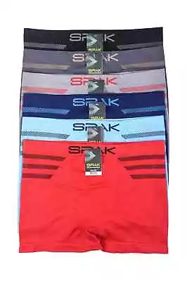 6pk Mens Seamless  #MSP019 Boxer Briefs Short Microfiber Underwear Spak Stripes • $17.99