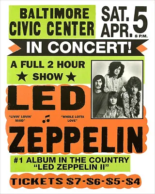 $27.50 • Buy Led Zeppelin Concert Poster Print
