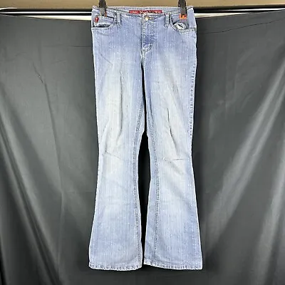 Vintage Mudd Jeans Women's Blue Slim Flared Stretch Y2K Denim Jeans Pants 5 • $27.99