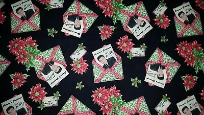 Lined Window Valance Curtain 42x12 Elvis Presley Greetings Card Christmas Holly  • $13.99