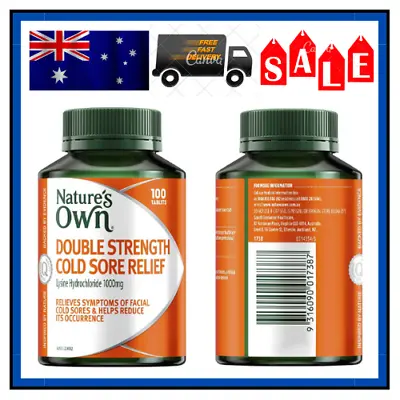 Nature's Own Double Strength Cold Sore Relief 100 Tablets L-Lysine Natures • $24.99