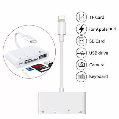 USB To Card Reader Adapter USB Camera Micro SD Memory Slot For IPod IPhone IPad • $14.98