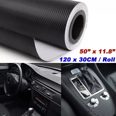 3D Waterproof Carbon Fiber Vinyl Car Wrap Sheet Roll Film Sticker Decal 120x30cm • $7.99