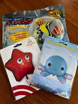 Under The Sea  Foil / Bubble  Balloon Bundle Job Lot Helium/air party Birthday  • $4.35