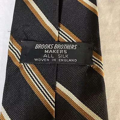 Vtg Brooks Brothers Makers 100% Silk Tie Multicolor Diagonal Stripes England FS • $19.99