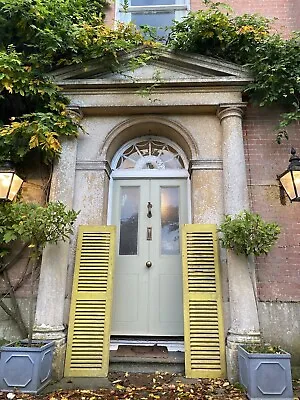 £195 • Buy Pair Antique French Louvred Window Shutters / Doors Original Ironwork & Paint