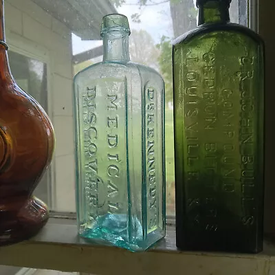 OPEN PONTIL DR.KENNEDY'S MEDICAL DISCOVERY ROXBURYMASS 1850s CRUDE MED BOTTLE • $138