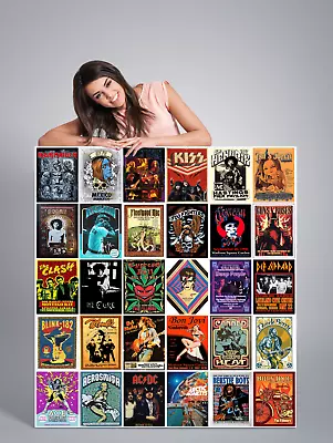 ROCK MUSIC CONCERT POSTERS VINTAGE PRINTS  A5 148x210mm FULLY LAMINATED VOL 1 • £1.49