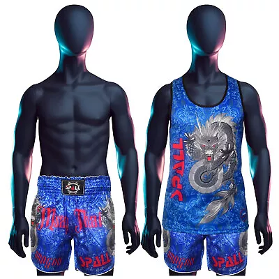 Men TankTop Muay Thai Vest Summer Gym Training MMA Fighting Martial Arts Singlet • £550