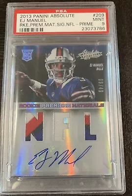 2013 Absolute Rookie Premiere Materials Autographs NFL Prime #209 EJ Manuel PSA • $10