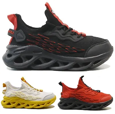 Mens Walking Memory Foam Shock Absorbing Running Sports Gym Shoes Trainers Size • £9.95