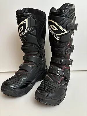 ONEAL MX Ladies Motorcycle Offroading Boots Black With Pink Womens 9 Super Nice • $67.79