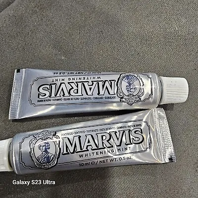 2X Marvis Whitening Mint Toothpaste 10 Ml .5 Fl Oz Travel Size NEW • $10