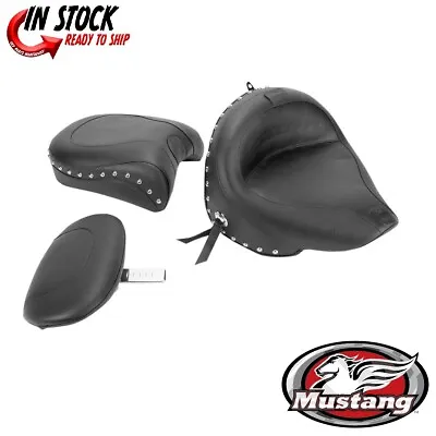 Mustang Wide Touring Two Piece Seat W/ Backrest 00-11 Yamaha 1100 VStar Classic • $943