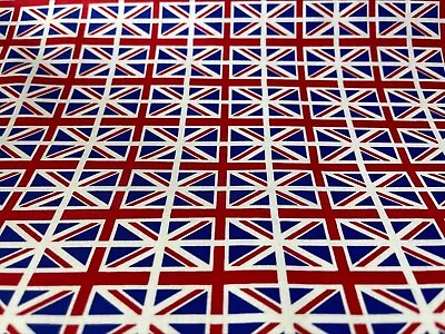 Union Jack Flag Fabric Cotton Poplin British Bunting Craft 112cm Wide - 1 Meter • £4.99