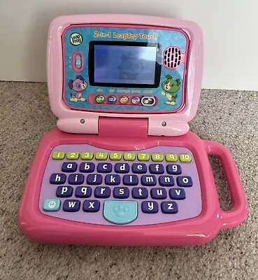 Leapfrog 2 In 1 Leaptop Touch Pink Learning Tablet Laptop For Kids Educational • £15