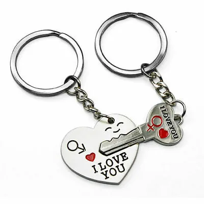 Romantic Gift For Her Him I Love You Keyring Heart Key Lover Couple Key Ring UK • £2.55