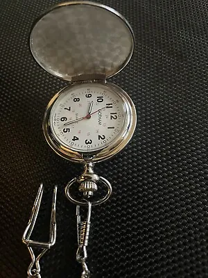 Vintage Gotham Quartz Pocket Watch With 14  Silver Chain Great Condition • $19