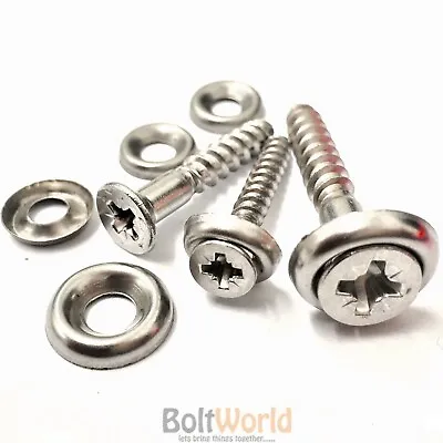 6g 7g 8g 9g A2 STAINLESS WOOD SCREW COUNTERSUNK + A2 CUP WASHER POZI CSK SCREWS • £2.52