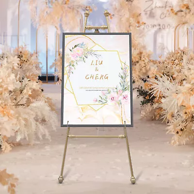 Golden Wedding Easel Stand Wedding Party Shows Easel Stand Holder Floor Mount  • $71