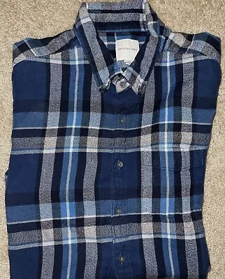 Mens American Eagle Long Sleeve Plaid Flannel Button Front Shirt Size Large EUC • $17.99