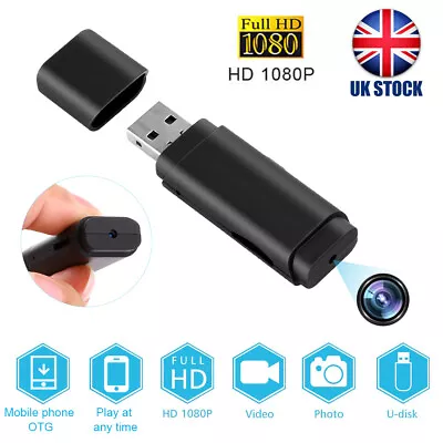 Mini USB Flash Drive Micro Pinhole Camera DVR U Disk 1080P HD Video Recorder UK • £26.39